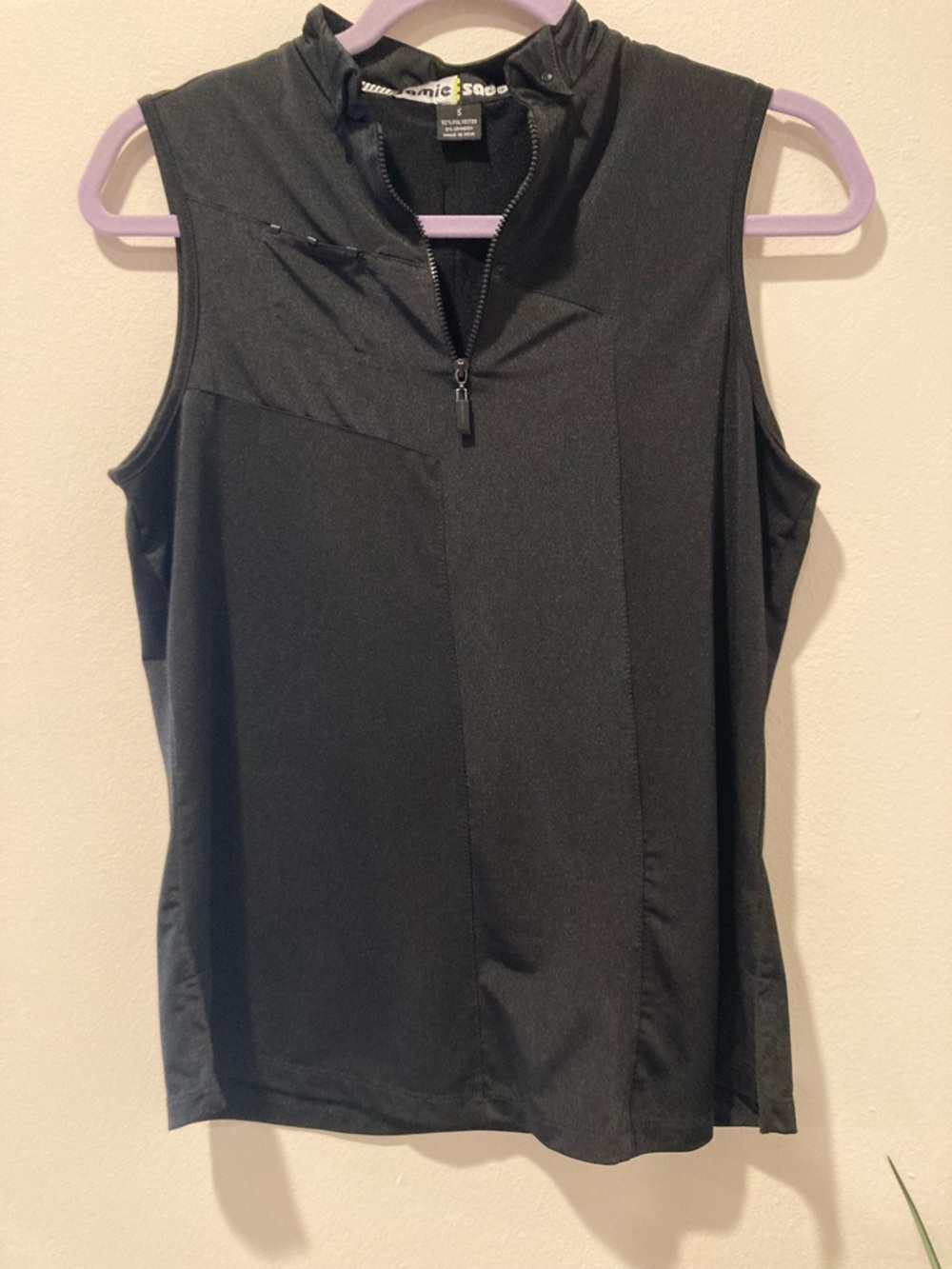 Jamie Sadock Black Sleeveless Quarter-Zip Summer Top